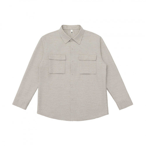 Unisex Overshirt aus strukturierter Strickmischung mit aufgesetzten Klappentaschen Echo Archiv