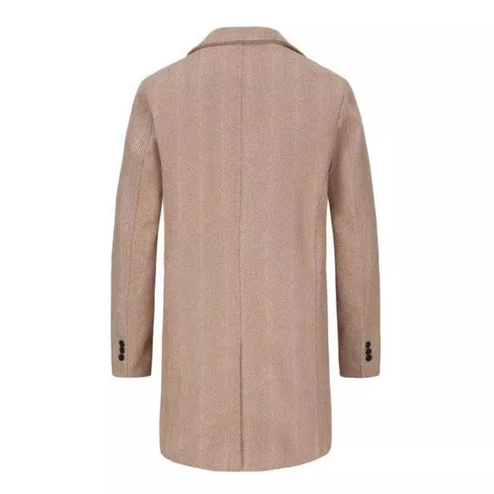 Herren zeitloser Dufflecoat mit elegantem Hahnentrittmuster Echoarchiv