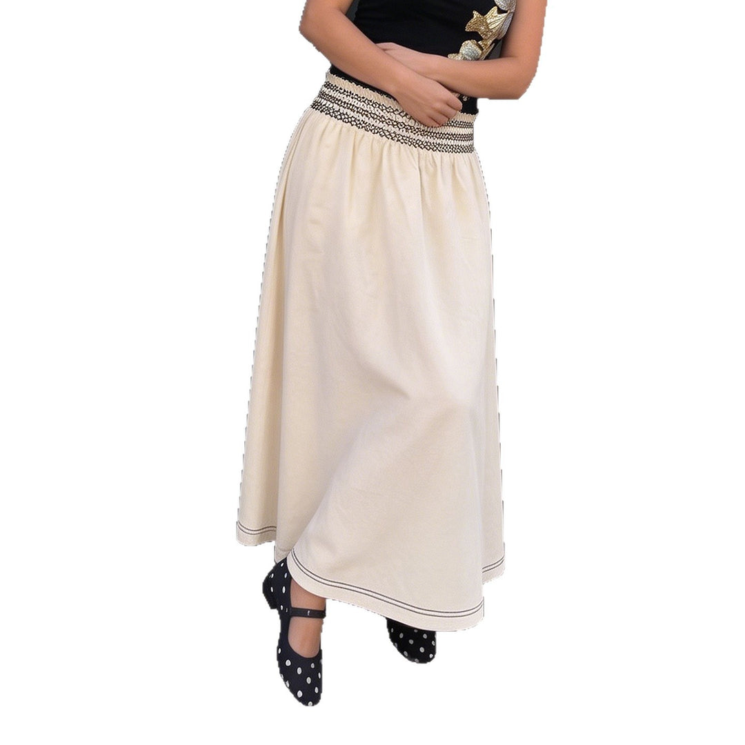 Damen Midirock mit Smokbund hoher Taille und ausgestellter A‑Linie – Rosévia