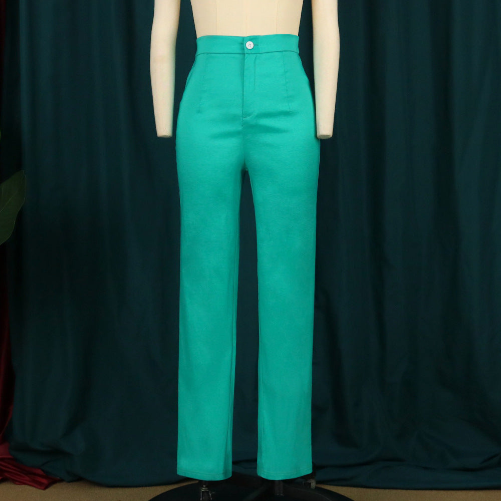 Damen elegante Hochtaillierte Stoffhose Echo Archiv