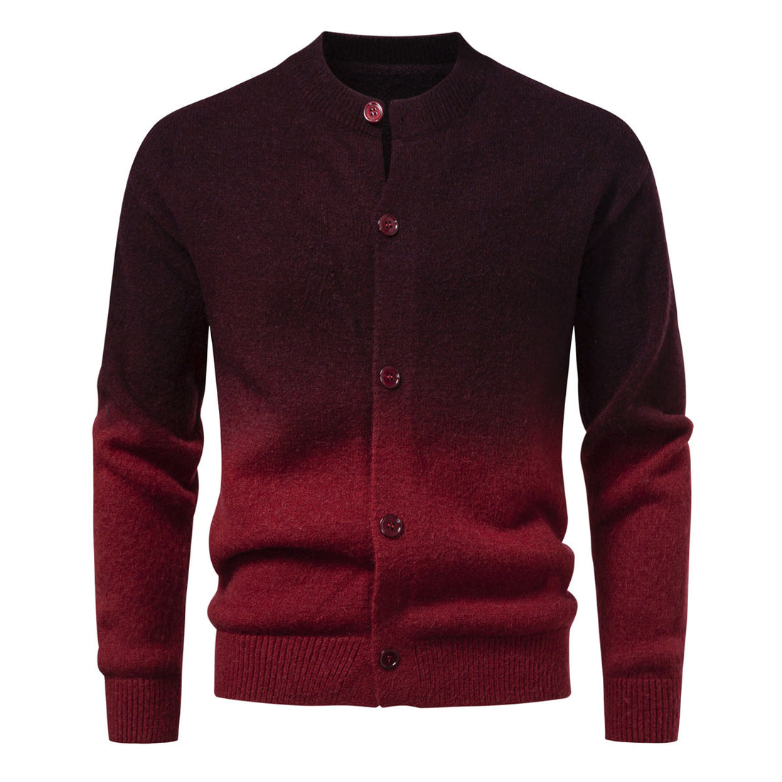 Herren Feiner Button-Cardigan mit Ombre-Farbverlauf und Stehkragen Echo Archiv