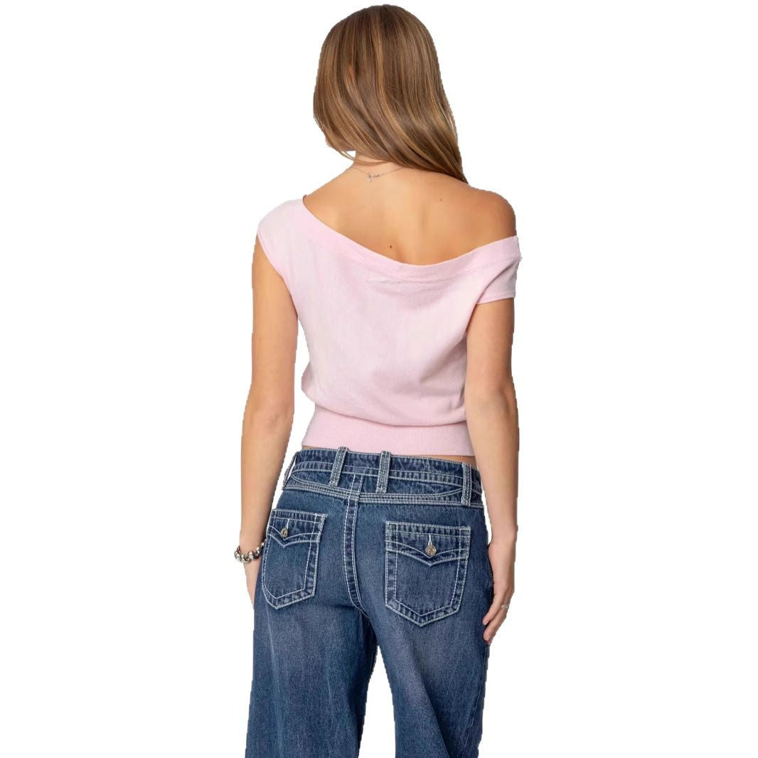 Damen Off-Shoulder T-Shirt Echo Archiv