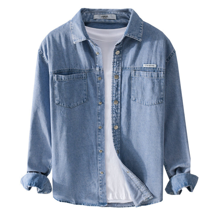 Herren Jeans-Worker-Overshirt im Hemdjacken-Stil mit Brusttaschen Echoarchiv