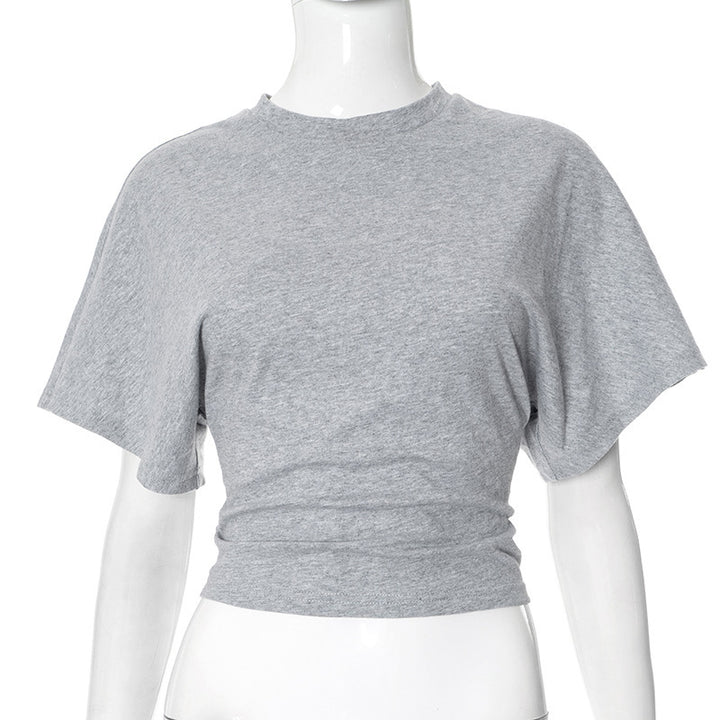 Damen modisches Kurzarm-Oberteil mit lässigem Schnitt und dekorativen Details Echo Archiv
