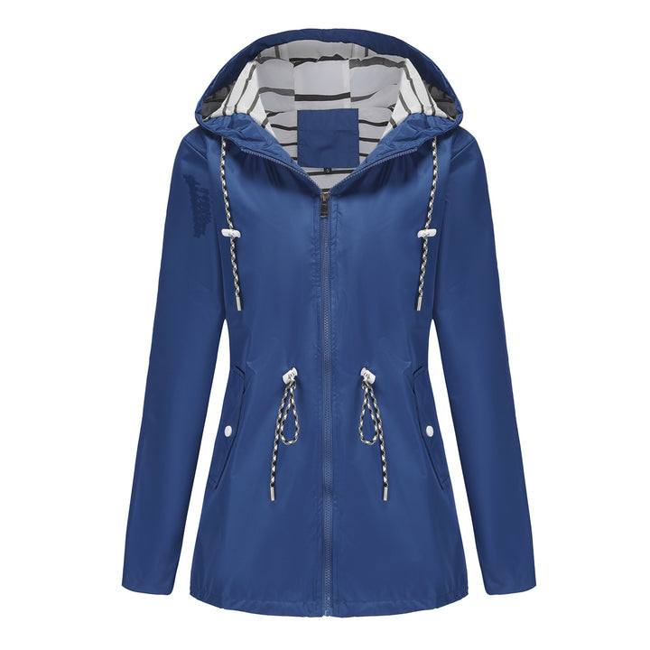 Damen nan leichte wasserdichte Parka Regenjacke mit Taillen-Kordelzug Echo Archiv