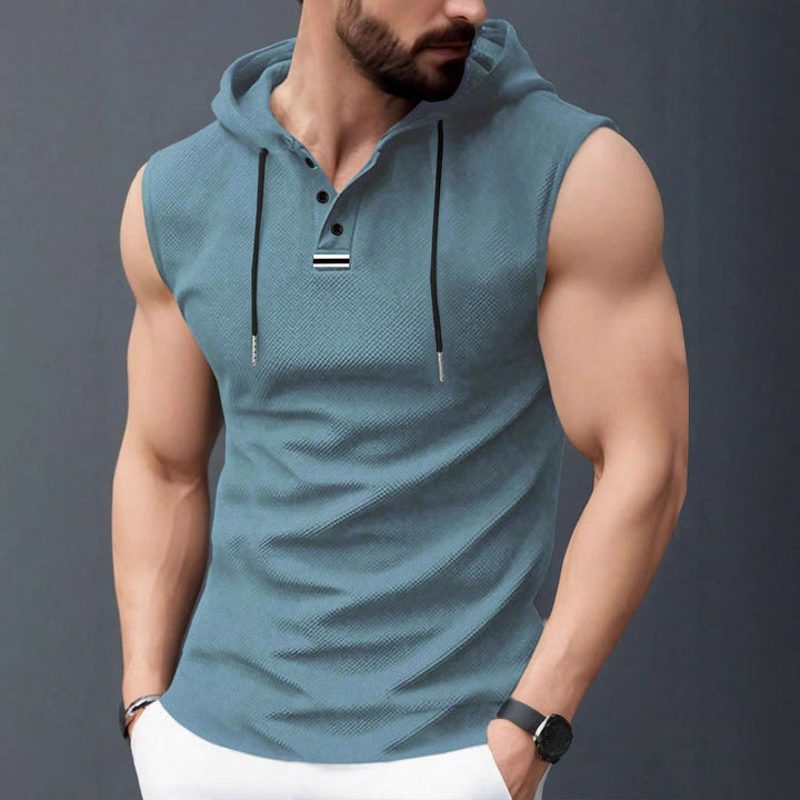 Herren ärmelloses Hoodie-Shirt mit strukturierter Oberfläche Echoarchiv