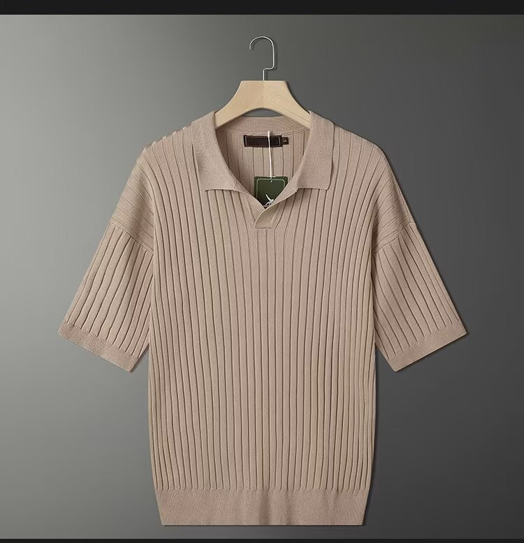 Herren Kurzarm Strick-Polo-Shirt Echo Archive