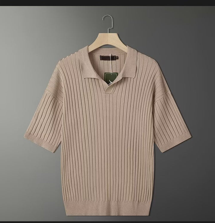 Herren Kurzarm Strick-Polo-Shirt Echo Archive