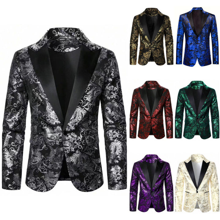 Herren Elegant bedruckter Smoking-Blazer Echoarchiv