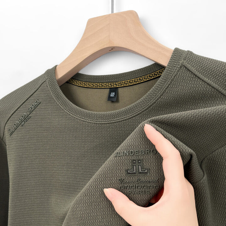 Herren modisches Langarmshirt mit strukturiertem Gewebe Echoarchiv
