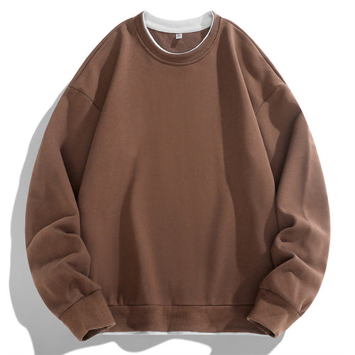 Herren Oversize Sweatshirt mit Lagenlook Rundhals und gerippten Bündchen – Marzano
