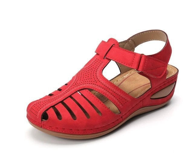 Damen nan geschlossene Slingback-Sandale mit perforiertem Obermaterial, ergonomischem Komfortfußbett und leichtem Keilabsatz Echo Archiv