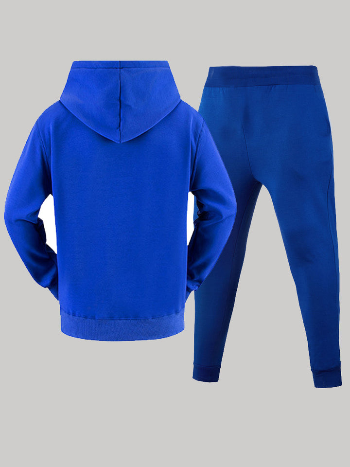 Herren Hoodie und Jogginghose Set mit künstlerischem Totenkopf-Design Echoarchiv
