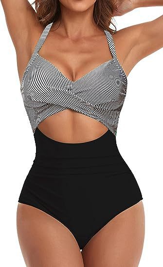 Damen Cut-Out Badeanzug mit Kreuzgurt Echo Archiv