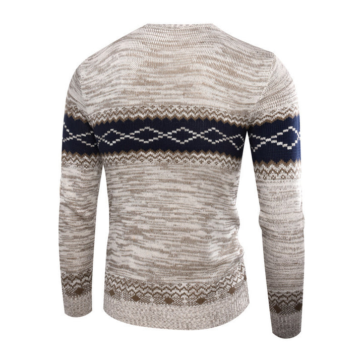 Herren Strickpullover mit modernem geometrischen Muster Echoarchiv