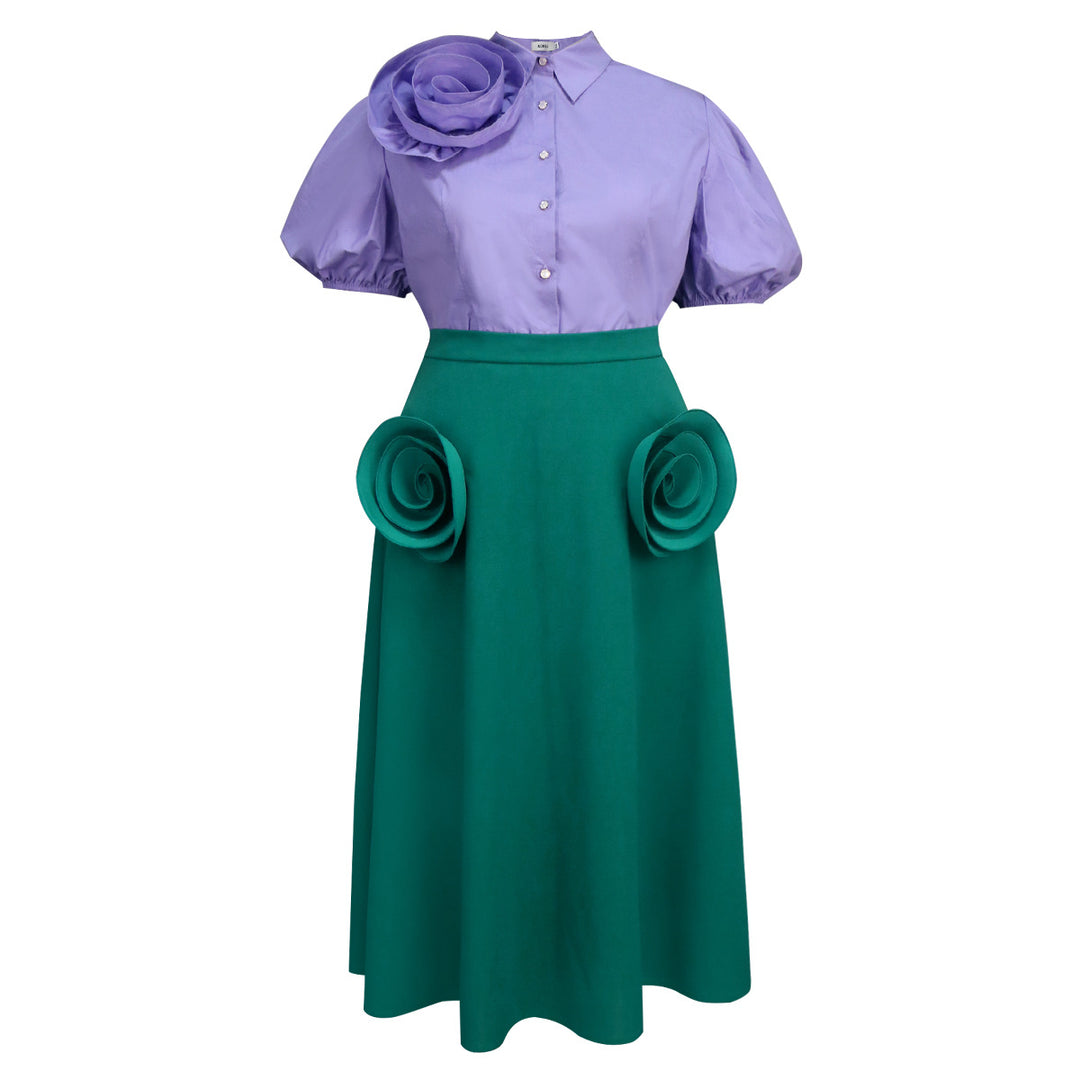 Damen Elegantes Kleid mit voluminösen Rüschendetails Echo Archiv