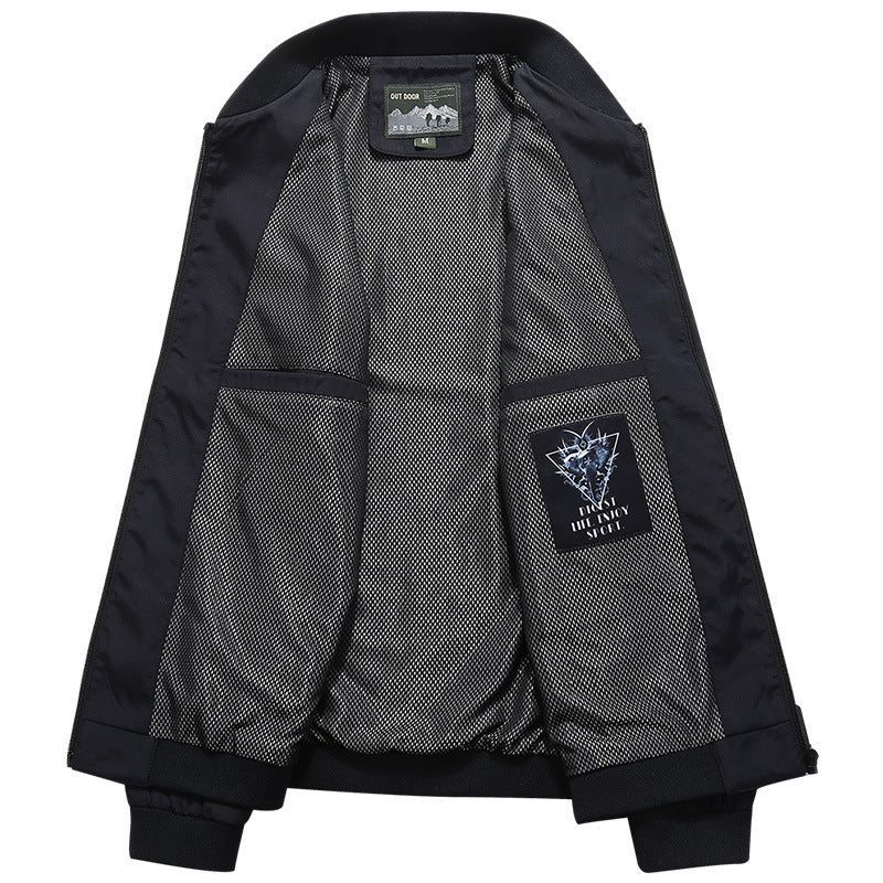 Herren Leichte wasserabweisende Bomberjacke mit Meshfutter und Patch‑Applikationen – Brevano