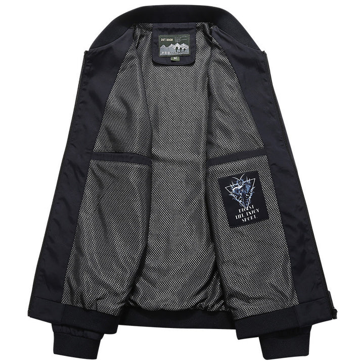 Herren Leichte wasserabweisende Bomberjacke mit Meshfutter und Patch‑Applikationen – Brevano