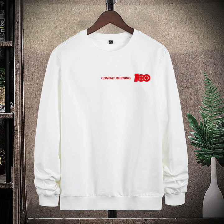 Herren Oversize-Sweatshirt mit Rundhalsausschnitt, minimalistischem Logoprint und gerippten Bündchen Echoarchiv