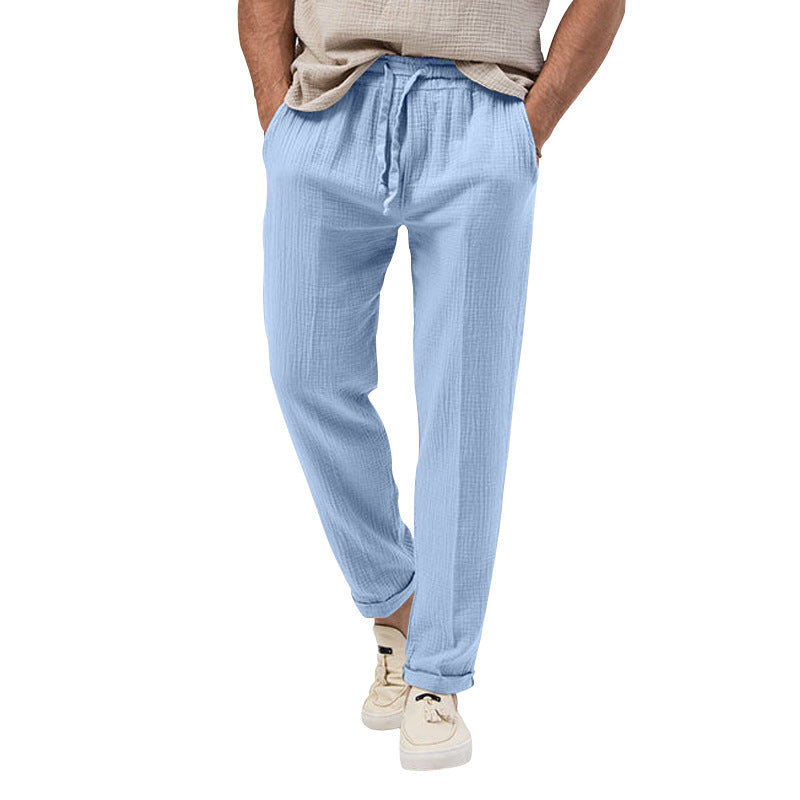 Herren nan lässige Leinen-Relaxhose mit elastischem Tunnelzugbund und praktischen Seitentaschen Echo Archiv