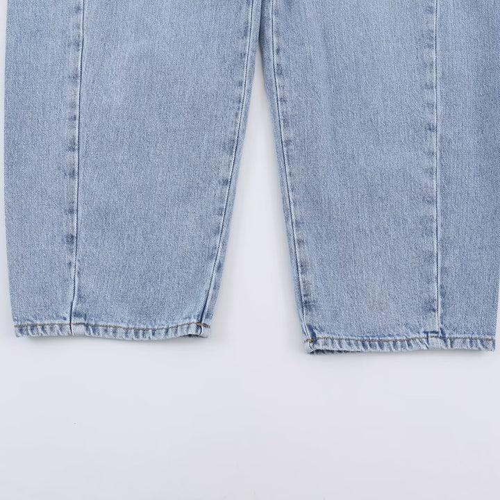 Damen Hochtaillierte weite Jeans mit geradem Bein und Cropped-Länge Echoarchiv
