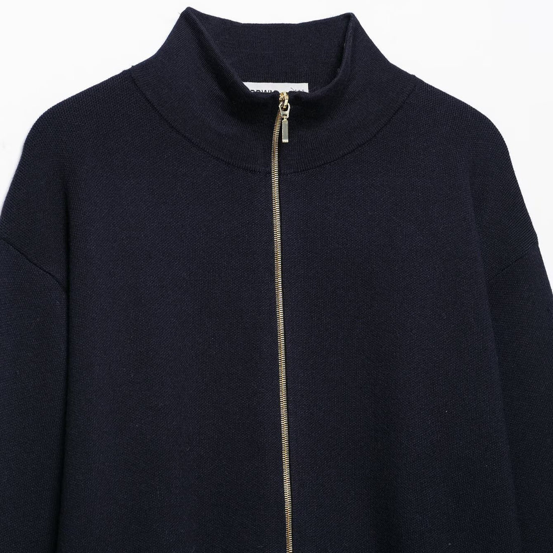 Damen Cropped Strickjacke mit Stehkragen und durchgehendem Reißverschluss Echoarchiv