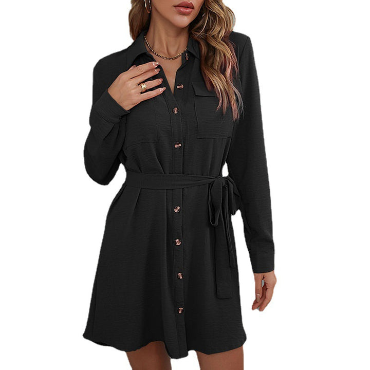 Damen Knielanges Hemdblusenkleid mit Taillengürtel Echo Archiv