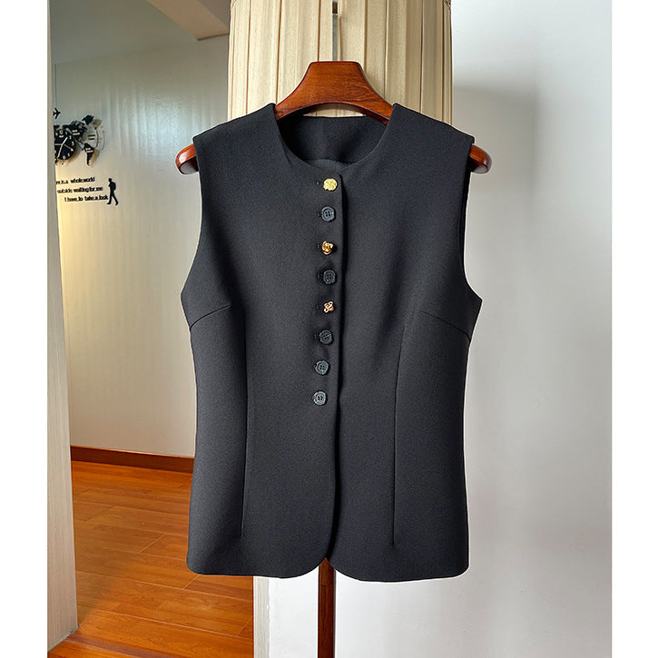 Damen Stilvolle ärmellose Blazer-Weste Echoarchiv