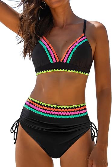 Damen Hochgeschnittener Bikini mit verspielten Zierdetails Echo Archiv