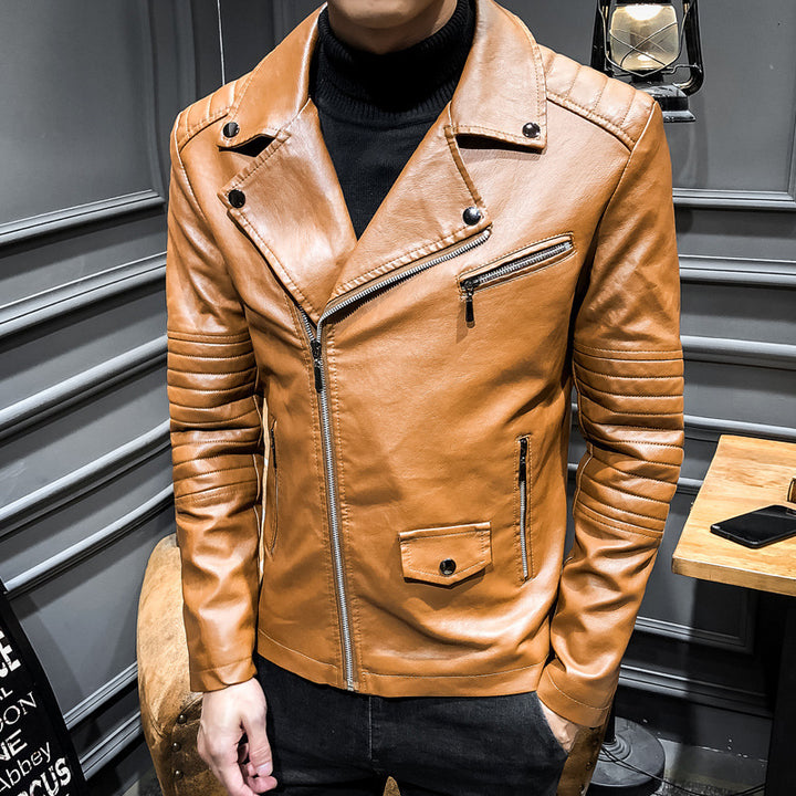 Herren Stilvolle Kunstleder-Bikerjacke Echo Archiv
