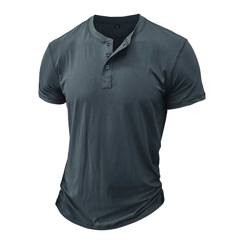 Herren Henley-T-Shirt mit Knopfleiste und modernem Schnitt Echoarchiv