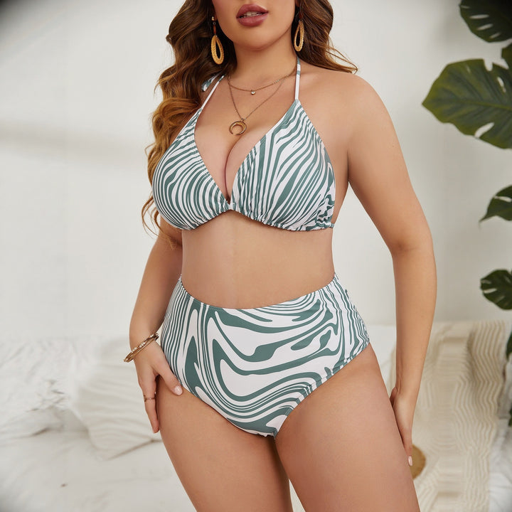 Damen modischer Strandkleid-Badeanzug mit seitlichem Rüschendetail Echo Archiv
