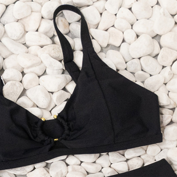 Damen Hochgeschnittene Bikinihose mit modischem Ringdetail Echo Archiv