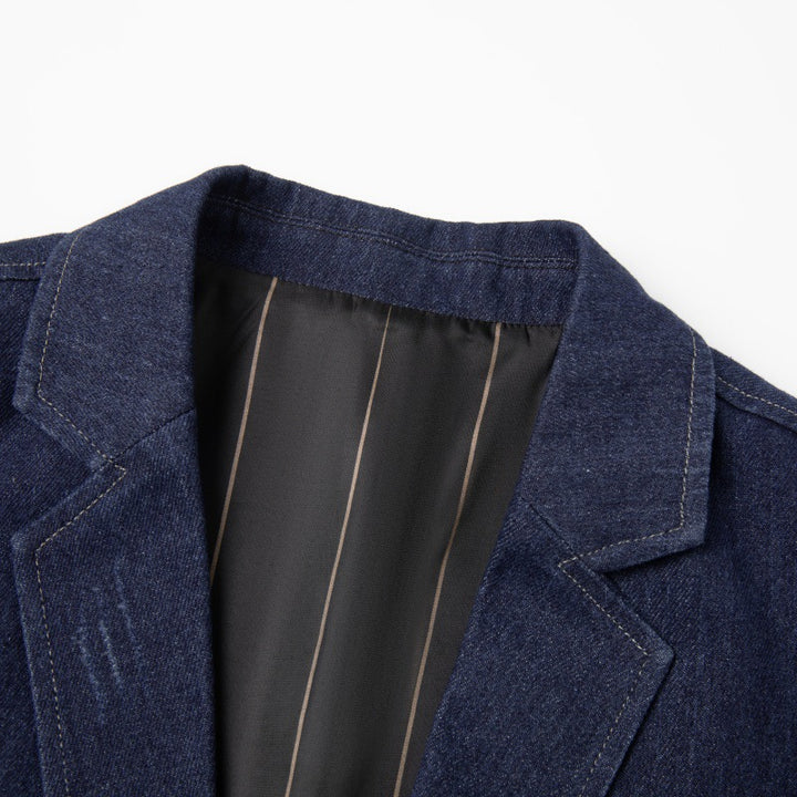 Herren Casual Denim-Blazer mit aufgesetzten Taschen und leichtem Stretch Echo Archiv