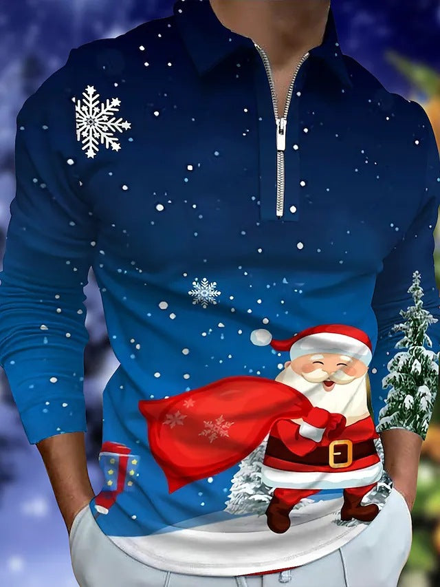 Herren Langarm-Pullover mit festlichem Weihnachtsdesign Echoarchiv