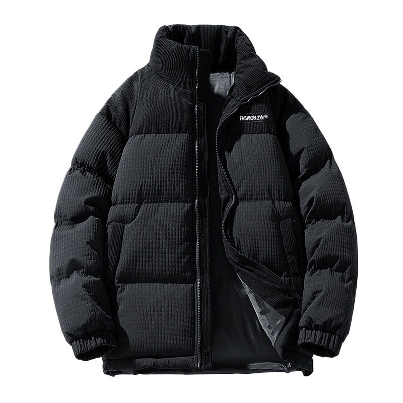 Herren Wattierte Cordoptik Steppjacke mit hohem Stehkragen und Thermofutter Echoarchiv