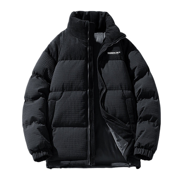 Herren Wattierte Cordoptik Steppjacke mit hohem Stehkragen und Thermofutter Echoarchiv