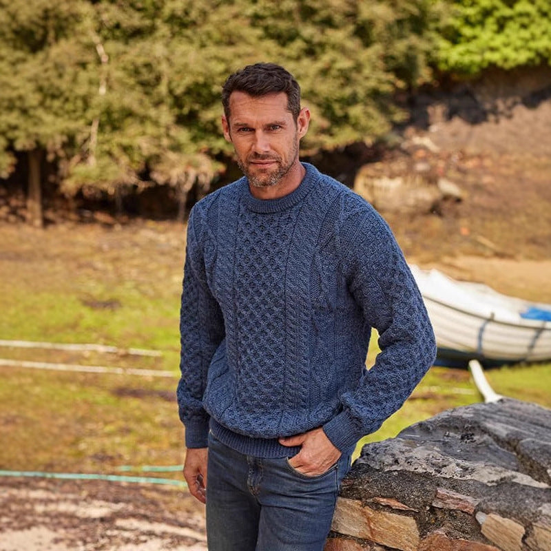 Herren Modischer Strickpullover mit Zopfmuster – Norvane