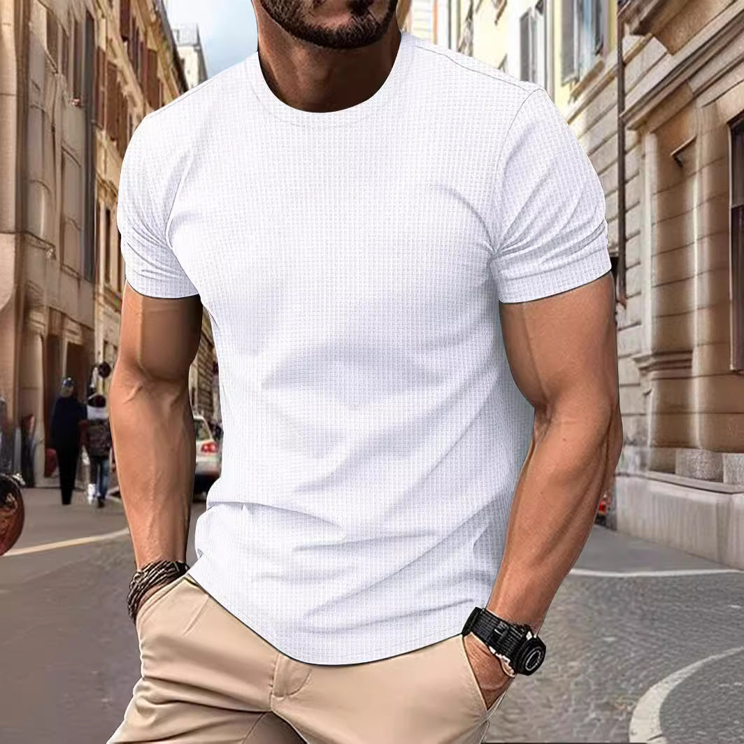 Herren Kurzarm-Basisschicht Fitness Top Echoarchiv