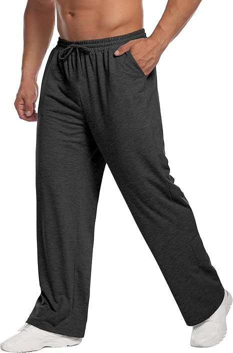 Herren locker fallende Loungehose aus softem Jersey mit Kordelzug, elastischem Bund und geradem Bein – Sorevano