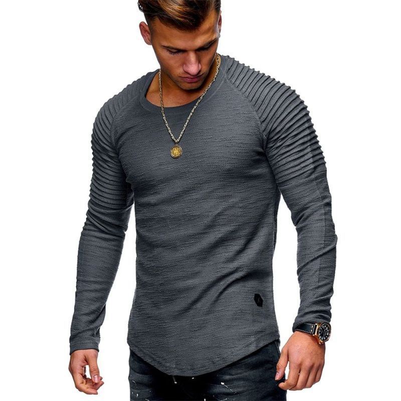 Herren Langarmshirt mit strukturiertem Design Echoarchiv