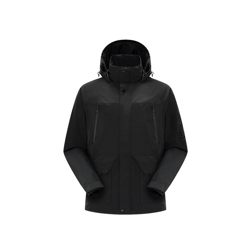 Herren Technische wasserdichte Outdoorjacke mit Kapuze, verschweißten Nähten und verdeckten Reißverschlüssen Echo Archiv
