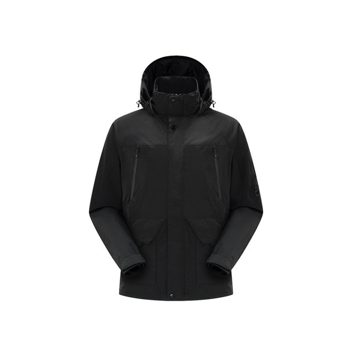 Herren Technische wasserdichte Outdoorjacke mit Kapuze, verschweißten Nähten und verdeckten Reißverschlüssen Echo Archiv