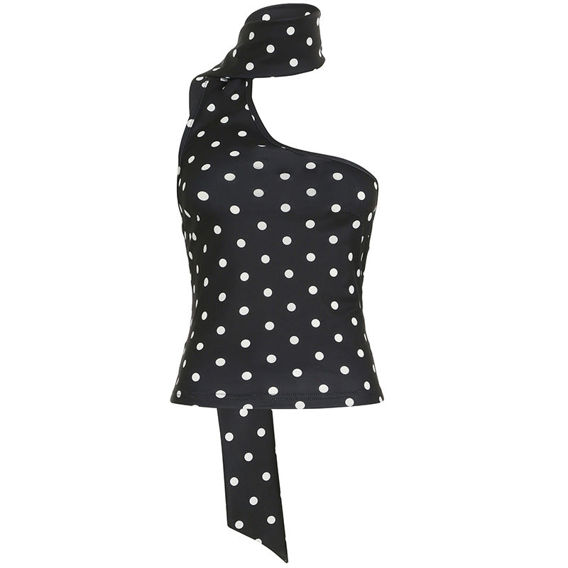 Damen Neckholdertop mit verspieltem Punktmuster und eleganten Bindebändern Echo Archiv