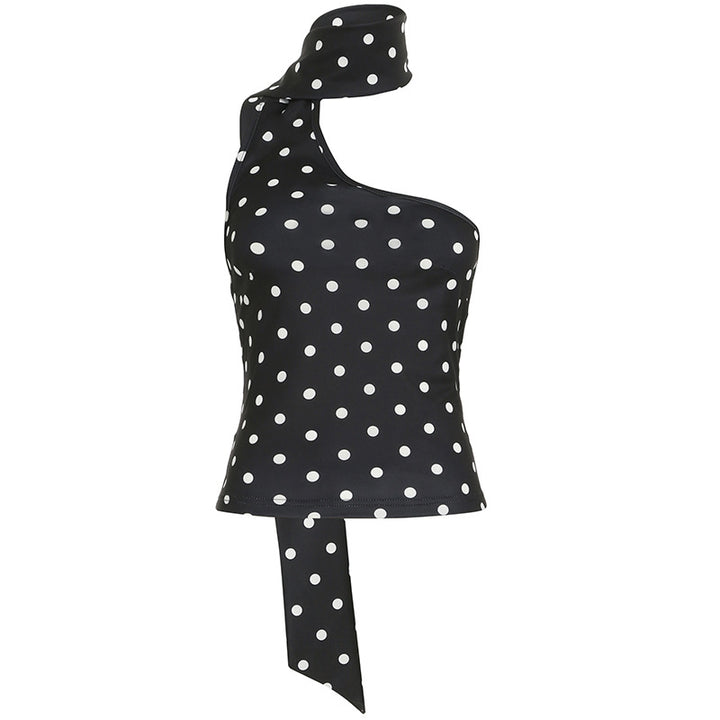 Damen Neckholdertop mit verspieltem Punktmuster und eleganten Bindebändern Echo Archiv