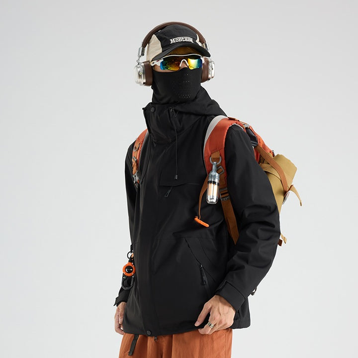 Herren Wasserdichte und atmungsaktive Ski‑ und Snowboardjacke mit Kapuze, Multi‑Taschen & Thermoversiegelung Echoarchiv
