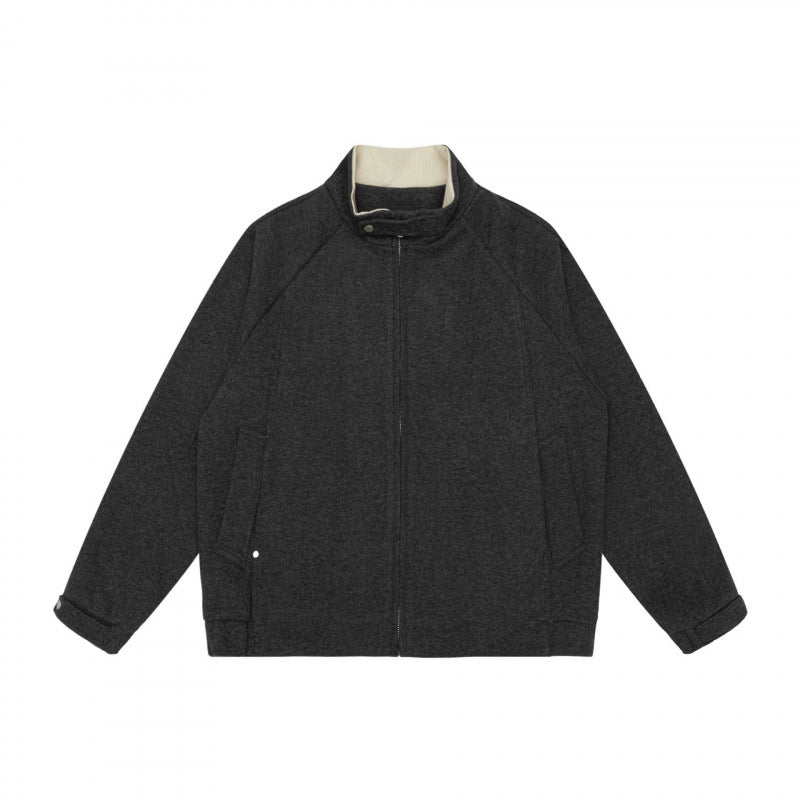 Herren Boxy-Zip-Blousonjacke mit Stehkragen, Raglanärmeln und verdecktem Reißverschluss Echo Archiv