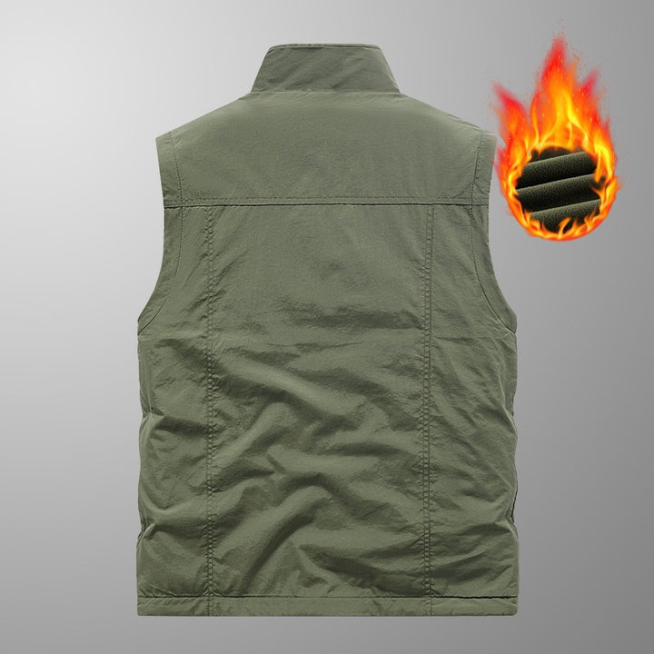 Herren Utility‑Weste mit Multi‑Taschen, Stehkragen & atmungsaktivem Mesh‑Futter Echoarchiv