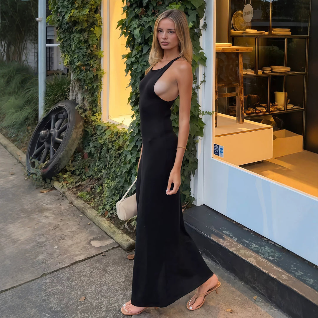 Damen figurbetontes Midikleid mit hohen Seitenschlitzen und Racerback Echo Archiv
