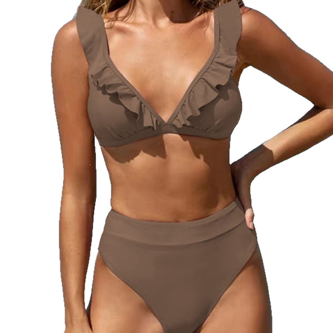 Damen Raffiniertes Triangel-Bikini-Set mit Rüschendetails Echo Archiv